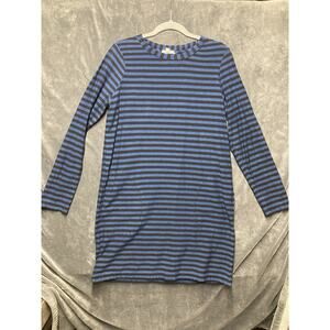 Jane & Delancey Long Slv T-Shirt Dress Women’s Sz M Striped Nautical Lagenlook